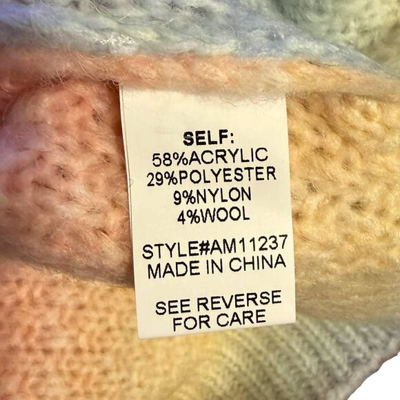 AMOLI Pastel Sherbet Sweater | Fuzzy Brushed Wool Blend Rainbow Pullover S/M NWT - Picture 6 of 7